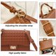 thumbnail image 3 of Los bolsos de cuero sintéticos son retro y simples, adecuados para citas de fiesta y bolsos de hombro para desplazamientos diarios.Marrón oscuro, 3 of 5