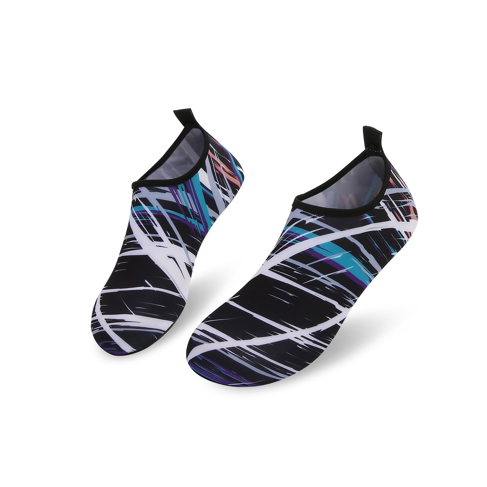 Men and Women a Slip On Barefoot Quick-Dry Beach Aqua Yoga Water Shoes (scribbling/Black, 4-5 Women)