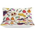 thumbnail image 3 of HAHDAXIA Mexico Skull Pattern Bedding Solid Comforter Set for All Seasons,3 Pieces(1 Comforter+2 Pillowcases),Soft Microfiber Bedding Set Twin(86"x70"), 3 of 7