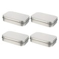 thumbnail image 4 of WINOMO Storage Tin With Lid Tinplate Silver 4Pcs Simple Design Portable Storage Box, 4 of 8