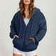 thumbnail image 1 of Puntoco Moda Mujer Cremallera V-Cuello Jersey Tops Manga Larga Con Capucha Blusa Sudadera Puntoco Puntoco-3851, 1 of 5