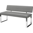 thumbnail image 1 of Posh Living Mabel 29" PU Leather Upholstered Bench in Gray/Chrome, 1 of 8