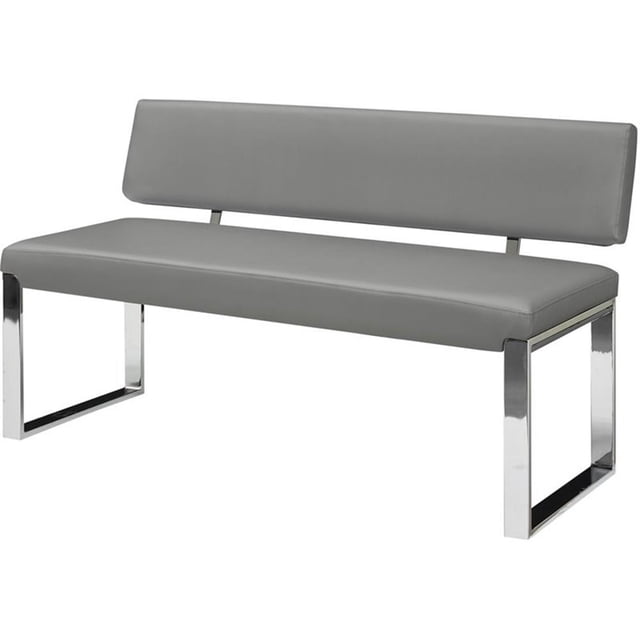 Inspired Home Mabel Cuir PU Banc Gris