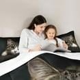 thumbnail image 5 of jejeloiu Cute Cat Animals Full Size Comforter Sets,Gray White Kitten Bedding Sets For Girls Teens 3 Pieces, 5 of 8