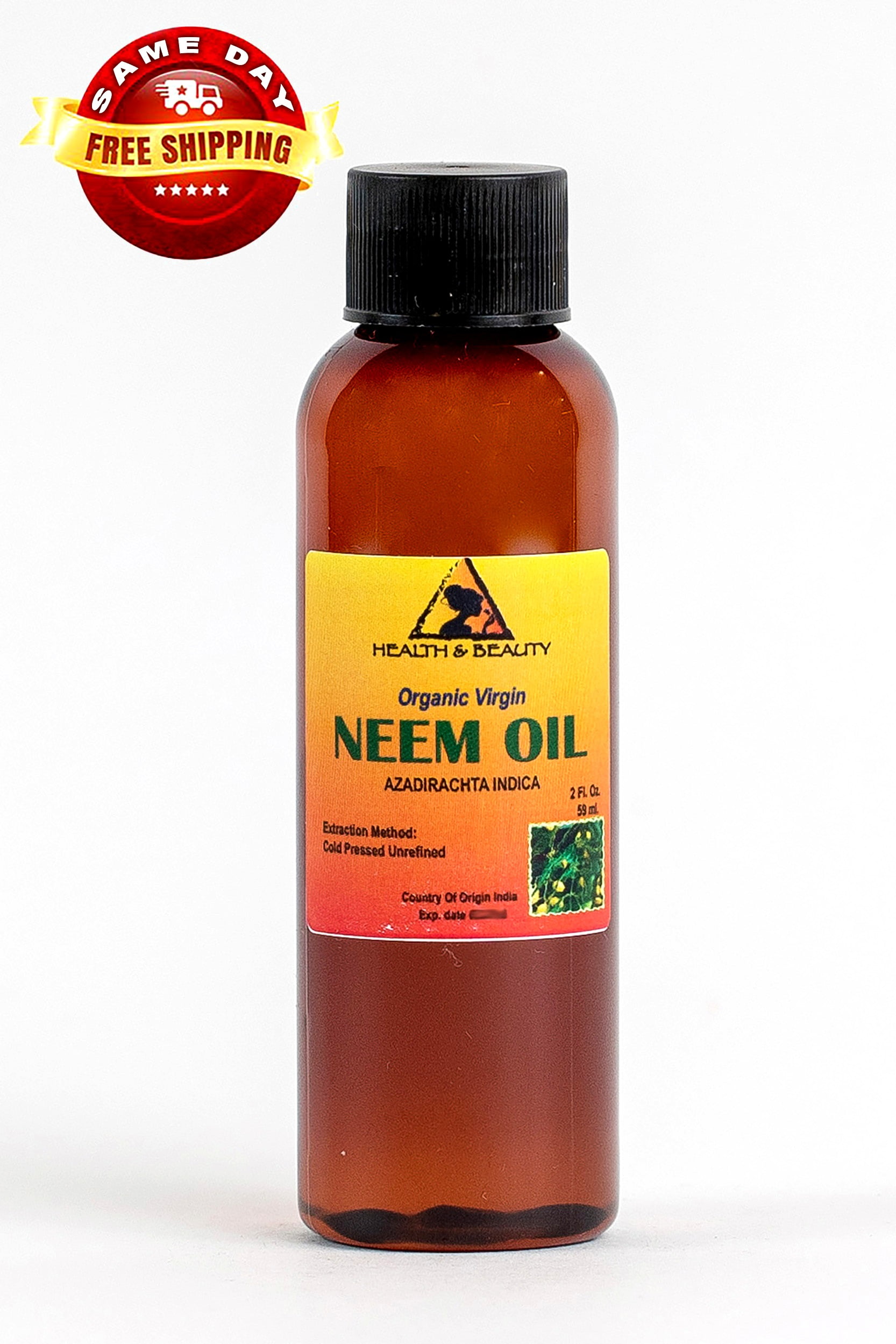 NEEM OIL ORGANIC UNREFINED CONCENTRATE VIRGIN COLD PRESSED RAW PURE 2 OZ