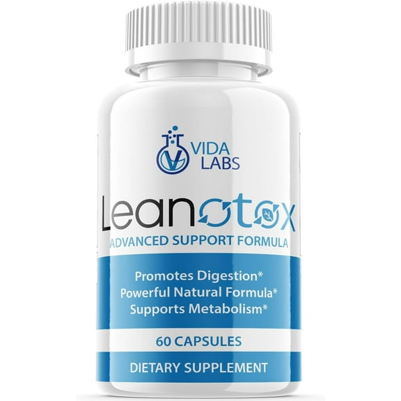 (1 Pack) Vida Labs Leanotox - Keto Weight Loss Formula - Energy & Focus Boosting Dietary Supplements for Weight Management & Metabolism - Advanced Fat Burn Raspberry Ketones Pills - 60 Capsules