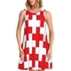 thumbnail image 1 of Easygdp Red Cross 1 para Vestido Transpirable de Mujer, Vestido Suelto de Manga Corta con Pliegues y Bolsillos para el Verano, 1 of 7