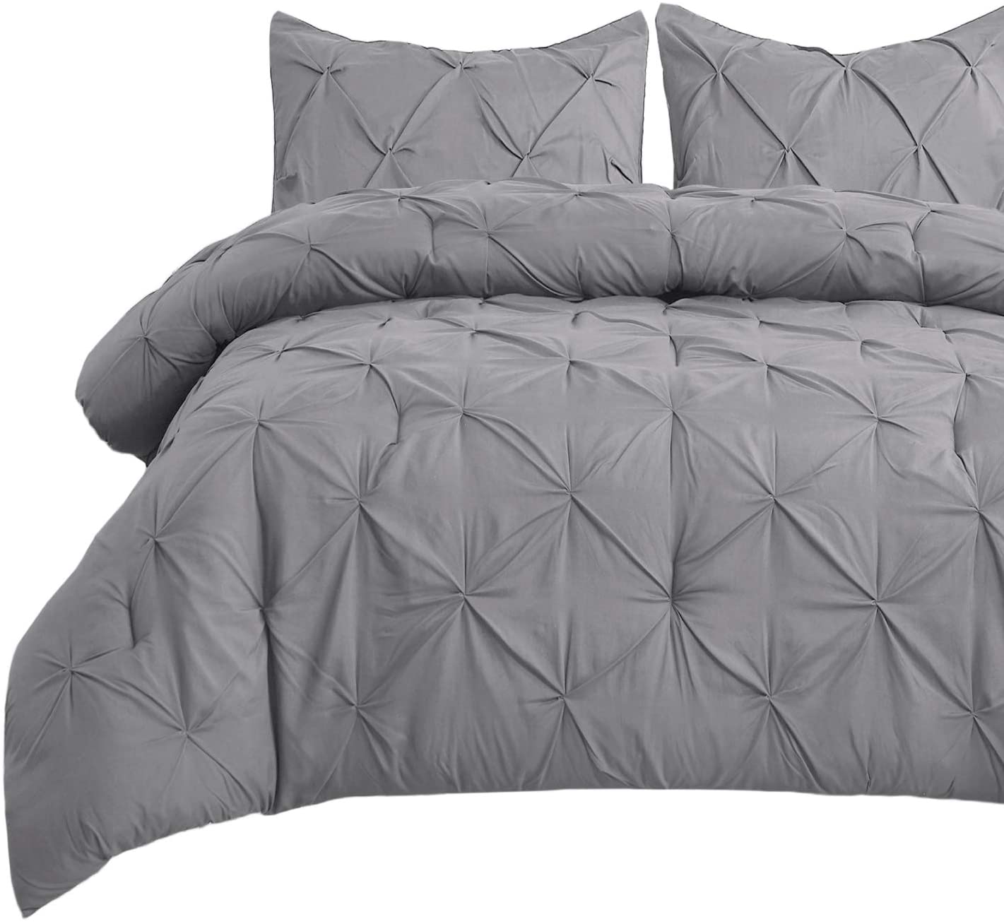 Comforter Sets Queen Grey Pintuck Double Bed Comforter Set with