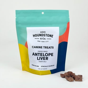 Houndstone Freeze Dried Antelope Liver Crunchy Treats for Dogs, 2 oz Bag, Freeze-Dried