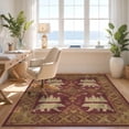 thumbnail image 3 of Design&I 4'x6' Washable Area Rug Wildlife Forest Southwestern Border Cabin Distressed Vintage Playful Expressive for Dorm Room, Living Apartment, Flatweave Daily Traffic Ready, 3 of 7