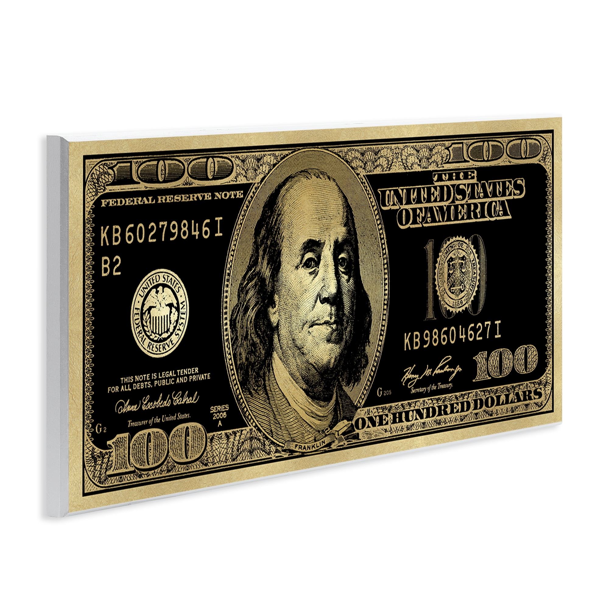 Stupell Industries Inverted Hundred Bill Novelty & Humor Painting Unframed Art Print Wall Art, 17 x 7