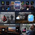 thumbnail image 7 of Smartwatch for Men with Fitness Tracker, 2.01-inch Answer/Make Calls/100+ Sport Modes, IP68 Waterproof, men's Military Smartwatch compatible with Android IPhone Devices (Black), 7 of 7