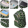 thumbnail image 4 of Green and Black Checkered Pattern Backpack for School, Cute School Bag with Adjustable Shoulder Straps and Padded Back, 16.9"x12.6"x5.9", 4 of 5
