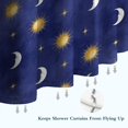 thumbnail image 6 of Blue Gold Sun Moon Star Pattern Shower Curtain 36"x72" ,Bathroom Decorative Shower Curtains Set with 12 Hooks,Modern Waterproof Washable Shower Curtain, 6 of 6
