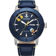 thumbnail image 1 of Citizen Eco-Drive - Reloj Disney Donald Duck para hombre, acero inoxidable IP azul sobre correa de piel azul, fecha de día de 3 manos, luminoso, 44 mm Citizen AW0075-06W, 1 of 5