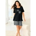 thumbnail image 6 of Dreams & Co. Women's Plus Size Knit Pj Short Set, 6 of 6