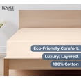 thumbnail image 6 of Royale Linens 100% Organic Cotton Fitted Sheet - Percale Weave - Super Soft Deep Pocket Bottom Sheets - Cream Elastic Sheet Twin XL Size - Twin XL Fitted Sheets Only - (39"x80"+15", Cream), 6 of 9