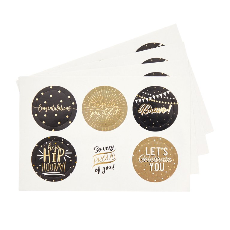 Blank 2 Gold Stickers, 50 Per Pack, 6 Packs