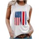 thumbnail image 1 of Camiseta sin mangas con estampado de rayas y estrellas de la bandera de EE. UU. para mujer de verano Fridja  gh2871, 1 of 5