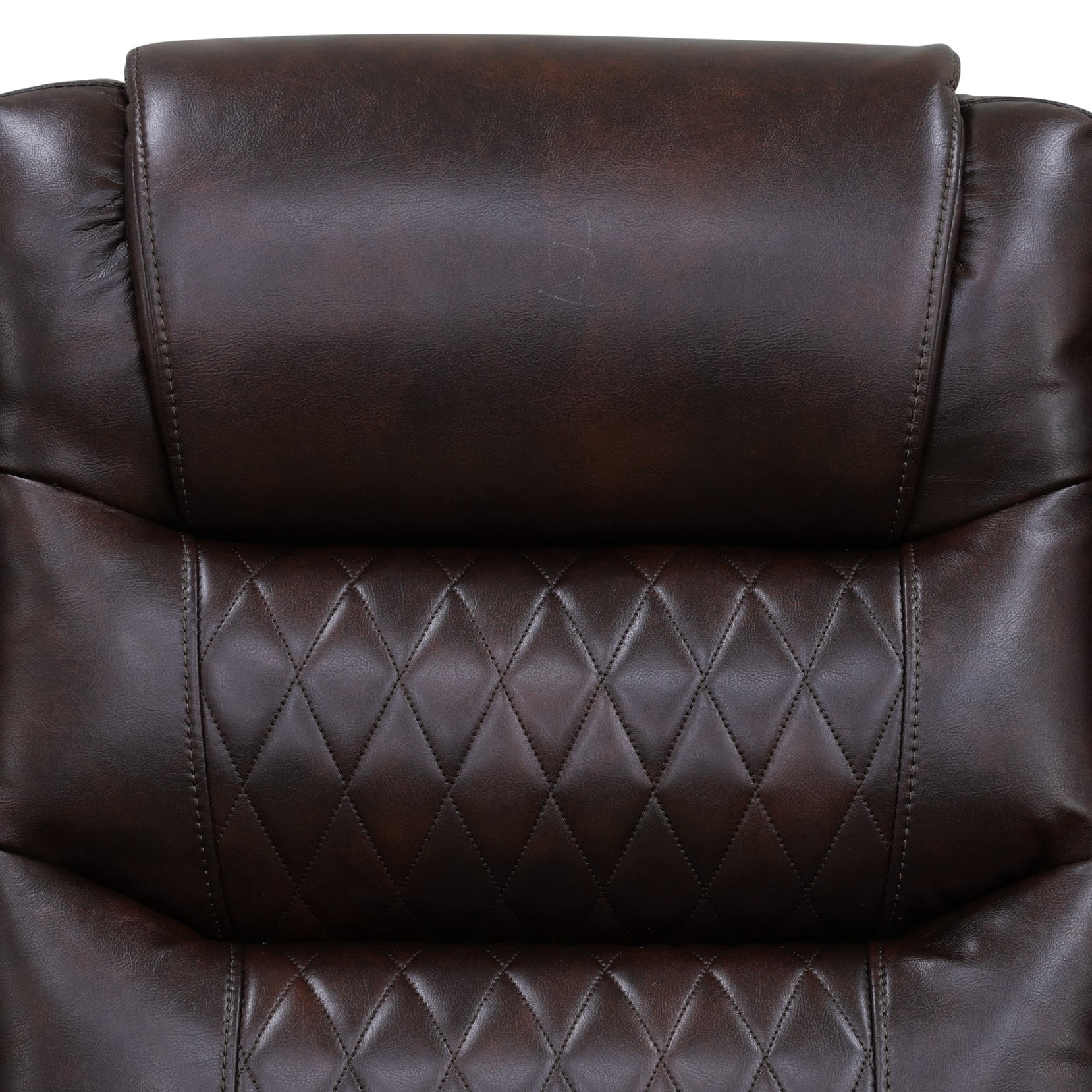 Gewnee Loveseat Power Reclining Multifunctional Sofa, Air Leather, Storage Console, Cup Holders,Dark Brown