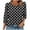 Black, variant on Dasayo Gray Ladies Tops Summer 3/4 Sleeve Polka Dot Buttons Crewneck T-Shirt Womens Tshirts S