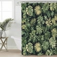 thumbnail image 4 of Shower Curtain, Summer Tropical Plant Monstera Leaf Waterproof Shower Curtain Set with Hooks for Bathroom Showers,Stalls and Bathtubs,72x84In Watercolor Leaves Seamless, 4 of 9