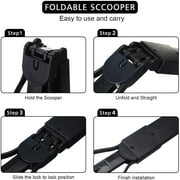 Pooper Scooper for Large & Medium, Small Dogs, Foldable Long Handle, Sturdy and Durable Great for Gravel, Grass, Concrete & Yard Spade, Easy to use Clean & Portable High Strength Material-Black