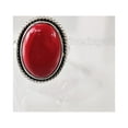 thumbnail image 2 of Natural Red Coral Ring, Woman's Coral Ring, Coral April Birthstone, Simple Band, 925 Sterling Silver, Womens Ring, Christmas, Thanksgiving, Handmade, Statement Jewelry, Natural Gemstone Ring, 2 of 6