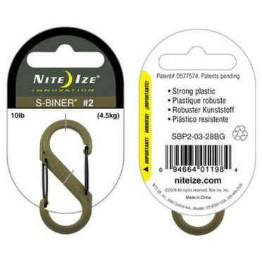 NITEIZE Night Eyes G Carabiner #2 - Small Stainless Steel Keychain Clip, Black Or Silver