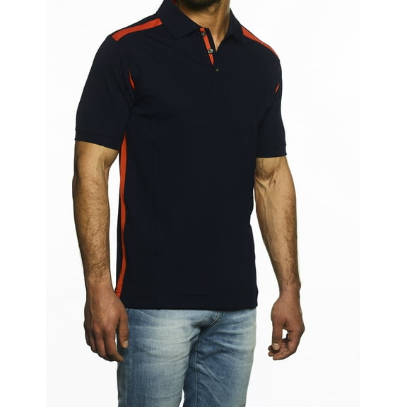 Pro Celebrity Men's CEO Polo Shirt (X-Large, Navy & Orange)