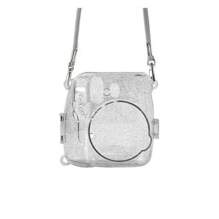 Semi Hard Camera Case - ATNY Instax Instant Camera Hard Shell Case with Adjustable Strap - silver
