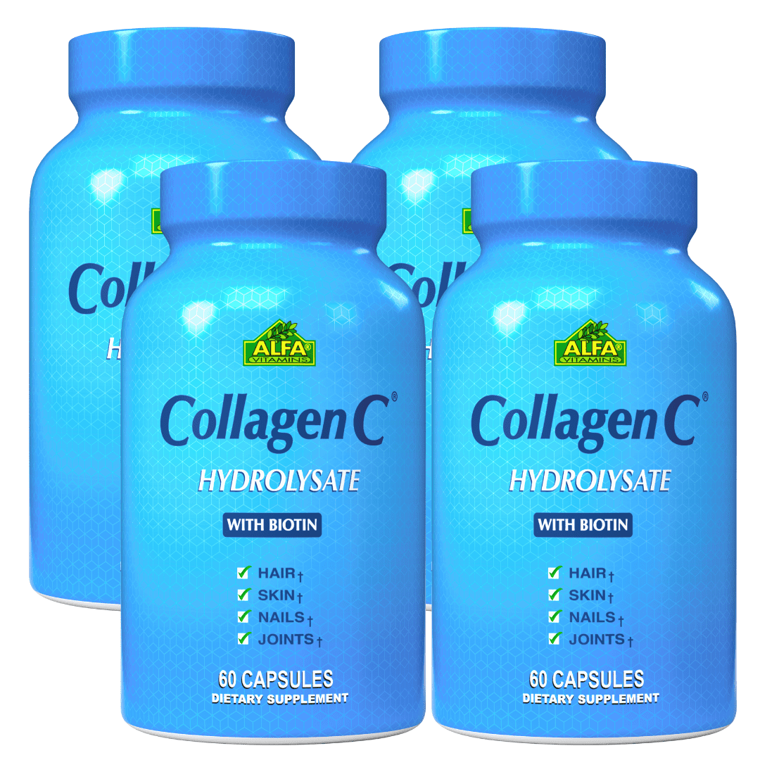 CollagenC Hydrolysate Collagen Capsules with Biotin & Vitamin C 60 Capsules per Bottle for