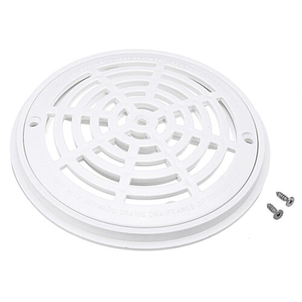 8 Inch Replacement White Universal Round Swimming Pool Main Drain Cover W/ 