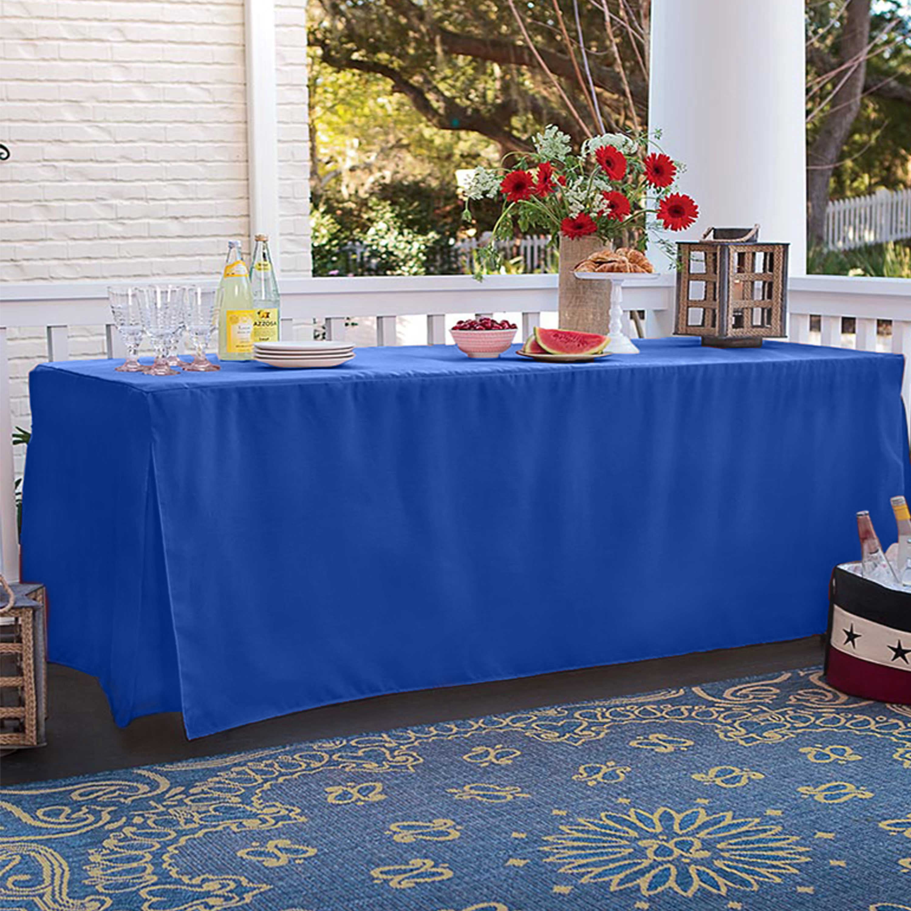 Tablevogue 72" x 30" Fitted Tablecoth Cover, Multiple Colors and Sizes Available