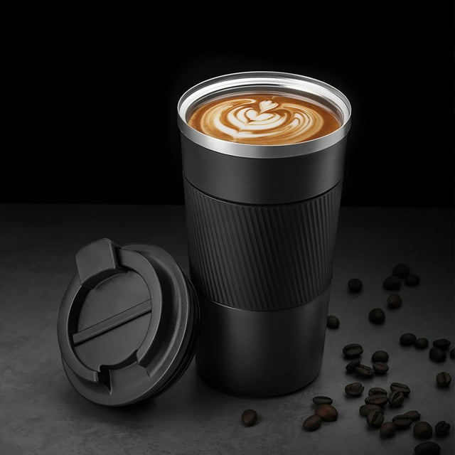 Dvkptbk Tasse à Café en Acier Inoxydable 510ml Isolation Thermique et Étanche Réutilisable Tasse en Acier Inoxydable Essentiels pour la Maison