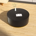 thumbnail image 2 of Kevinplus Black Coffee Table with Gold Rim Bottom End Table Round Wood Side Table for Living Room Bedroom, 2 of 15