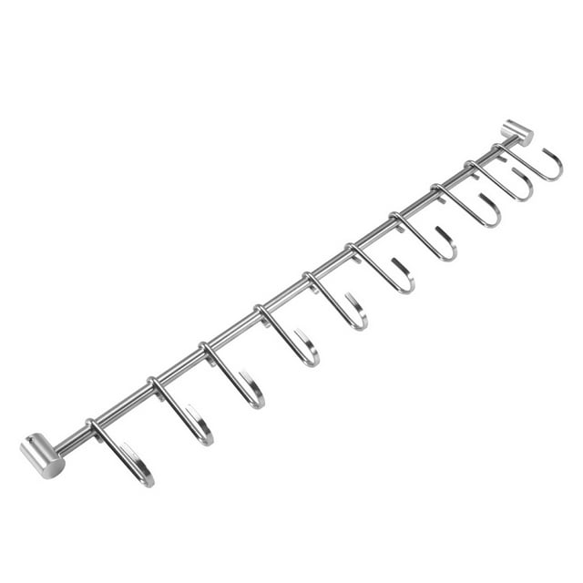 Inteprter Estante para utensilios montado en la pared, ganchos de suspensión de una sola barra extraíbles de acero inoxidable, práctico Organizadores de utensilios de cocina