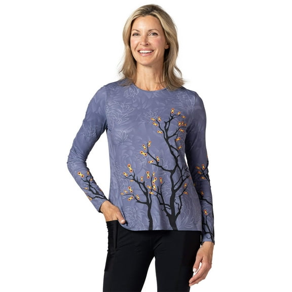 Terry Cycling Jersey Womens Soleil Long Sleeve Flow Relaxed Fit UPF 50 Bike Tops For Women, Reg. & Plus Sizes