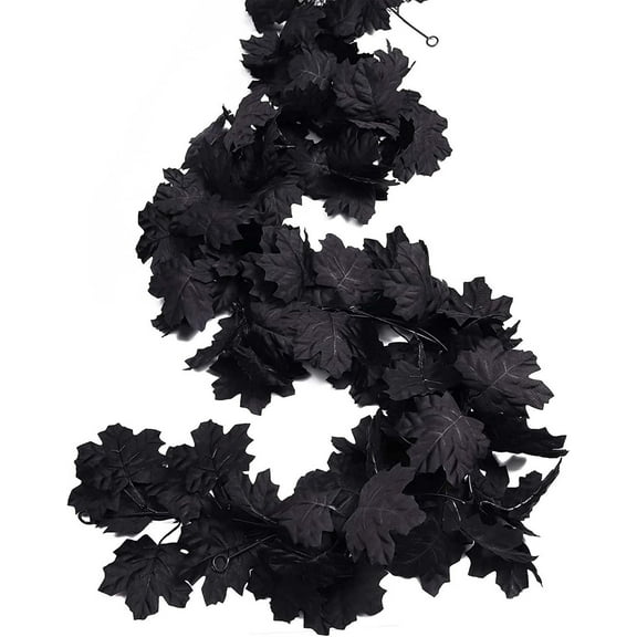 Christmas Garland Outdoor Hwkond Home Interior Wall Hanging Black Simulation Maple Leaf Halloween Decoration Up to 60% Off