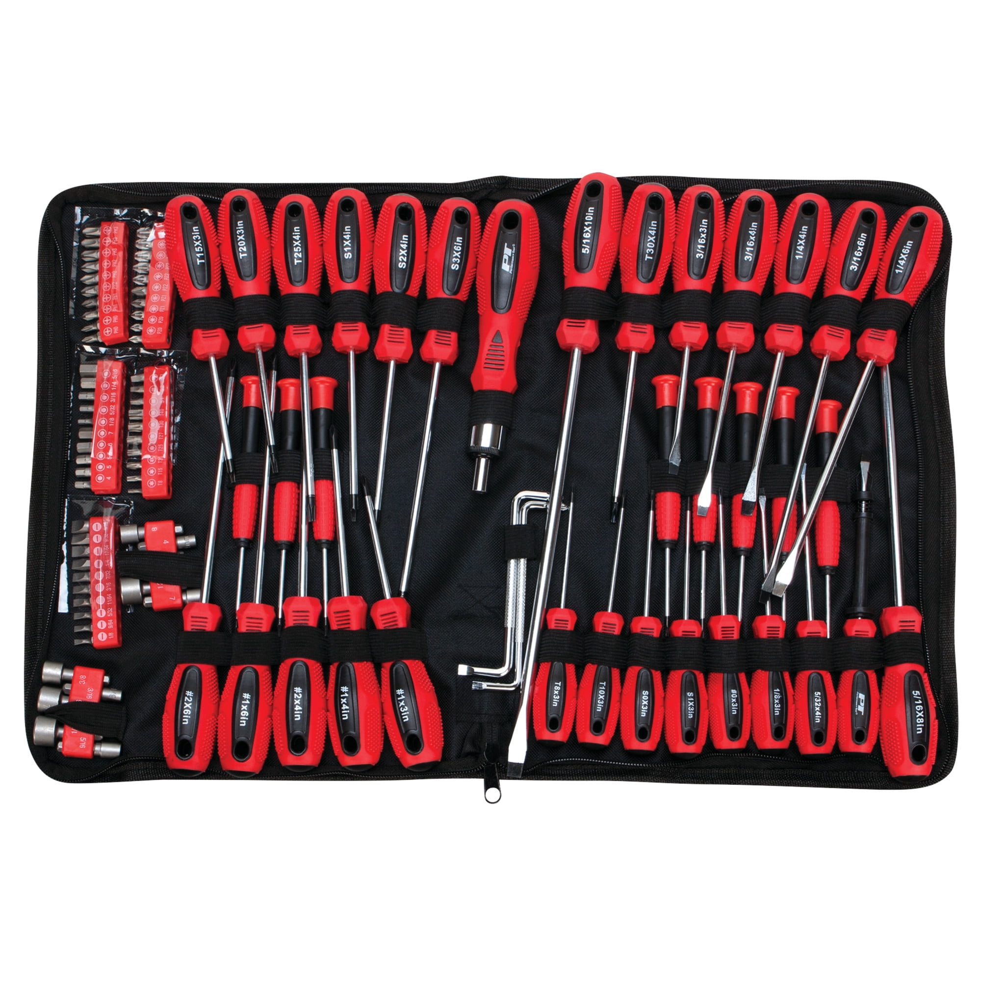 Performance Tool W1721 Screwdriver Set with Pouch, 100-Piece