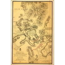 24"x36" Gallery Poster, map of Battle field Franklin, Tennessee Nov 1864
