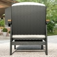 thumbnail image 4 of MF Studio HDPE Patio Furniture Set, 4-Piece HDPE & Wicker Outdoor Conversation Set with Thick Cushions and Coffee Table, Black, 4 of 13