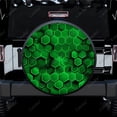 thumbnail image 2 of Abstract Green Hexagon Polyester Universal Spare Wheel Tire Cover Custom Tire-Covers for Trailer RV SUV Truck Camper, 2 of 5