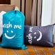 thumbnail image 4 of Durable y lavable, perfecto para organizar ropa sucia, cabe en el cesto, bolsas de lavandería de viaje grandes de color azul claro y gris, paquete de 2, 4 of 4