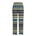 thumbnail image 5 of Pantalones de cintura elástica para mujer, pantalones de pierna ancha con estampado floral, pantalones cortos informales de algodón y lino, pantalones deportivos con bolsillo Fridja alkflakhf32877, 5 of 5