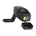 thumbnail image 1 of E Bike Cargador USB Cargador de teléfono Dos cargadores USB a prueba de polvo Pantalla LED voltímetro Estilo E, 1 of 8