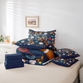thumbnail image 6 of Erosebridal Kids Baseball Sport Games 7pcs Bedding Comforter Set,Ball Personalized Alphabet D Queen Bedding Sets For Boys,Reversible navy blue, 6 of 7