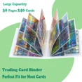 thumbnail image 3 of Trading Card Binder, 4-Pocket Album Book Holder, Fits for TCG Game 240 Cards-LOR5, 3 of 5