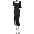 thumbnail image 2 of Txlixc Vestido de mujer de moda medio largo con tirantes sin mangas de color sólido y tirantes de hombro delgado Txlixc moda, 2 of 9
