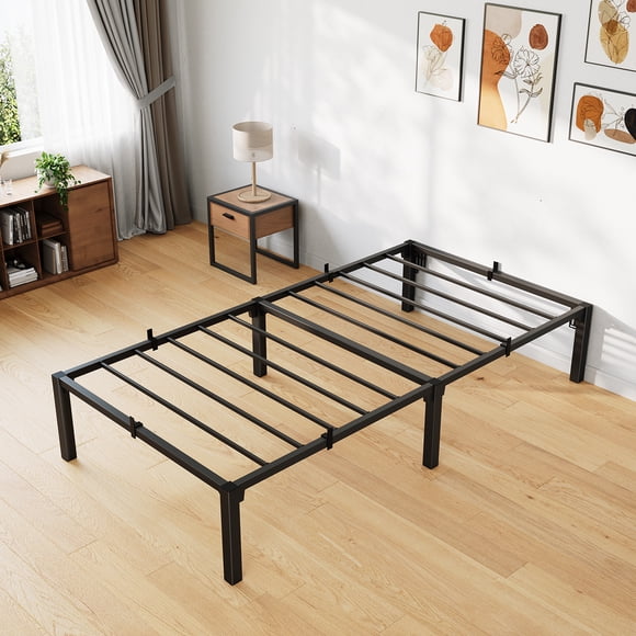 CazToi Twin Metal Bed Frame with Under Bed Storage Heavy Duty Sturdy Mattress Foundation